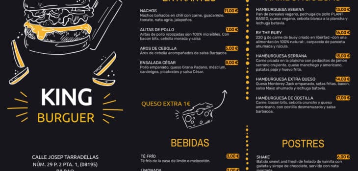 diseños de cartas de restaurantes